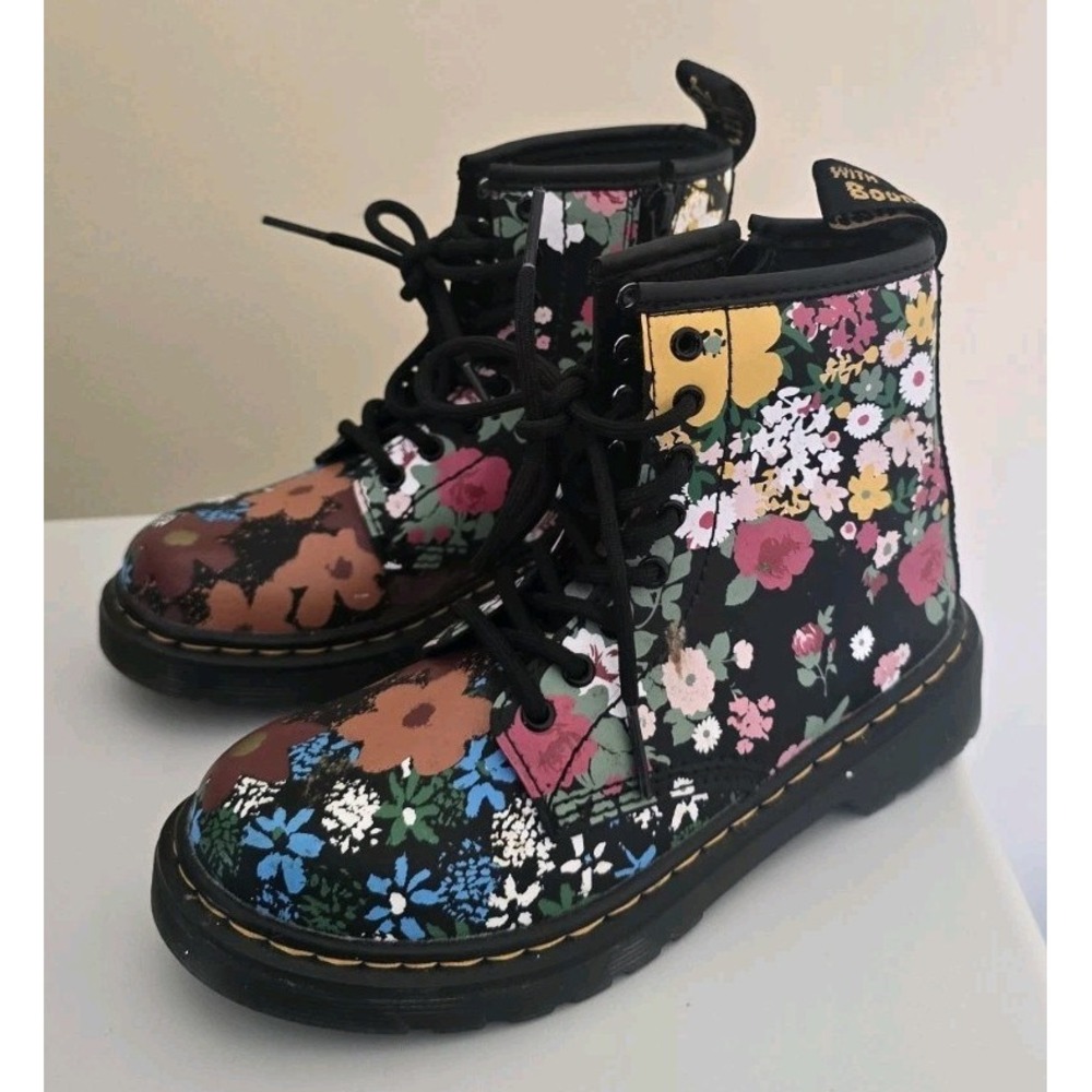 Dr. Martens Youth 1460 J Floral Mash Up Lace Up Boots US 1 - Picture 3 of 10
